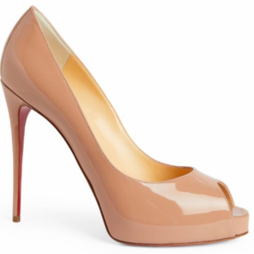 Christian Louboutin's 'New Very Prive' peep toe pumps 120mm. 39. Excellent.
